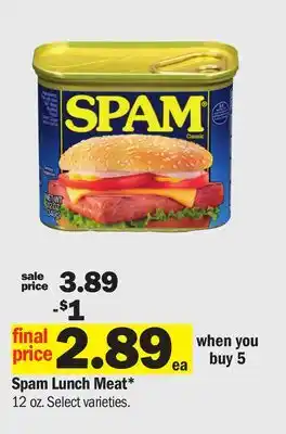 Meijer Spam Lunch Meat offer