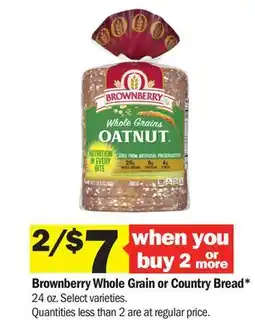 Meijer Brownberry Whole Grain or Country Bread offer
