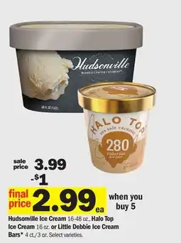 Meijer Hudsonville Ice Cream 16-48 oz., Halo Top Ice Cream 16 oz. or Little Debbie Ice Cream Bars 4 ct./3 oz offer