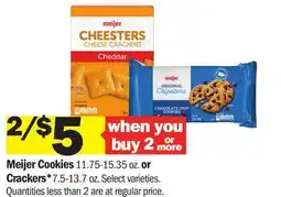 Meijer Meijer Cookies 11.75-15.35 oz. or Crackers 7.5-13.7 oz offer