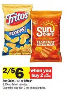 Meijer SunChips 7 oz. or Fritos* 9.25 oz offer