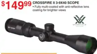 Dunham's Sports VORTEX CROSSFIRE II 3-9X40 SCOPE offer