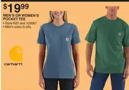Dunham's Sports CARHARTT MEN'S OR WOMEN'S POCKET TEE offer