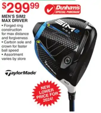 Dunham's Sports MEN'S SIM2 MAX DRIVER offer