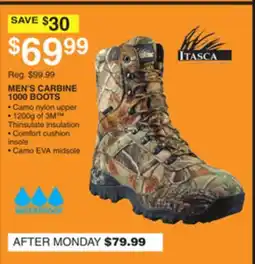 Dunham's Sports ITASCA MEN'S CARBINE 1000 BOOTS offer