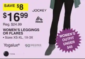 Dunham's Sports JOCKEY WOMEN'S LEGGINGS OR FLARES offer