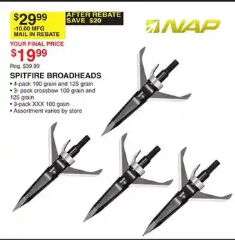 Dunham's Sports NAP SPITFIRE BROADHEADS offer