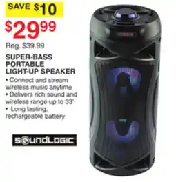 Dunham's Sports SOUNDLOGIC SUPER-BASS PORTABLE LIGHT-UP SPEAKER offer
