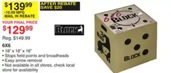 Dunham's Sports BLOCK 6X6 offer