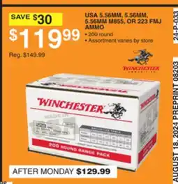 Dunham's Sports USA 5.56MM, 5.56MM, 5.56MM M855, OR 223 FMJ AMMO offer