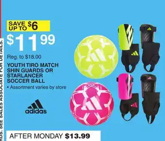 Dunham's Sports YOUTH TIRO MATCH SHIN GUARDS OR STARLANCER SOCCER BALL offer