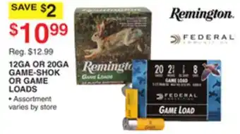 Dunham's Sports REMINGTON 12GA OR 20GA GAME-SHOK OR GAME LOADS offer