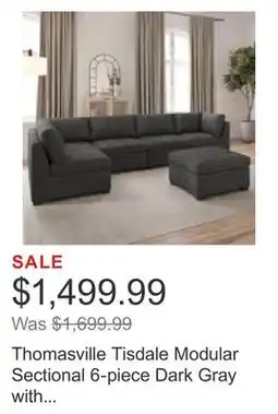 Costco Thomasville Tisdale Modular Sectional 6-piece Dark Gray with Storage Ottoman offer