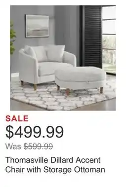 Costco Thomasville Dillard Accent Chair with Storage Ottoman offer
