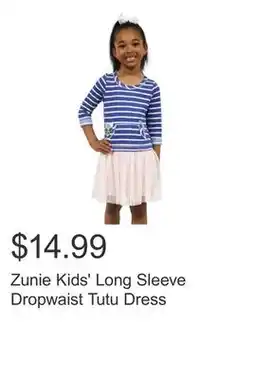 Costco Zunie Kids' Long Sleeve Dropwaist Tutu Dress offer