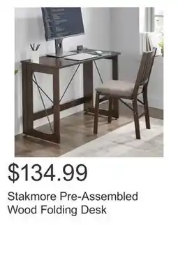 Costco Stakmore Pre-Assembled Wood Folding Desk offer