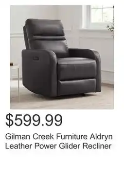 Costco Gilman Creek Furniture Aldryn Leather Power Glider Recliner offer