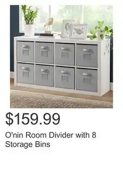 Costco O'nin Room Divider with 8 Storage Bins offer