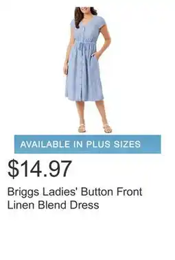 Costco Briggs Ladies' Button Front Linen Blend Dress offer