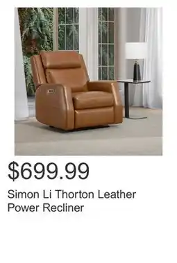 Costco Simon Li Thorton Leather Power Recliner offer