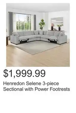 Costco Henredon Selene 3-piece Sectional with Power Footrests offer