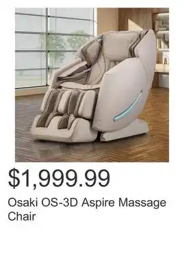 Costco Osaki OS-3D Aspire Massage Chair offer
