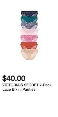 Victoria's Secret VICTORIA'S SECRET 7-Pack Lace Bikini Panties offer