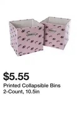 Five Below Printed Collapsible Bins 2-Count, 10.5in offer