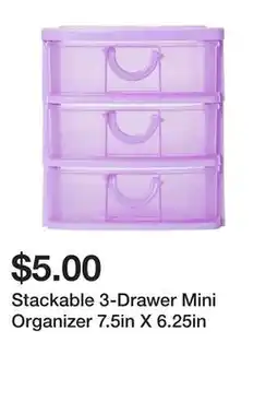 Five Below Stackable 3-Drawer Mini Organizer 7.5in X 6.25in offer