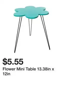Five Below Flower Mini Table 13.38in x 12in offer