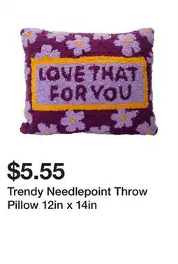 Five Below Trendy Needlepoint Throw Pillow 12in x 14in offer