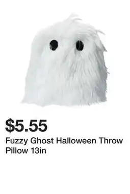 Five Below Fuzzy Ghost Halloween Throw Pillow 13in offer