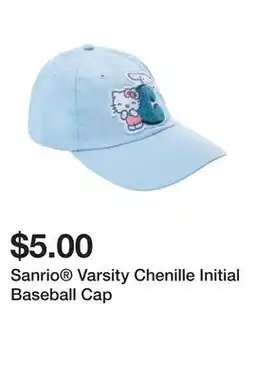 Five Below Sanrio Varsity Chenille Initial Baseball Cap offer