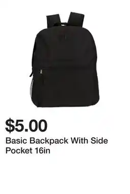Five Below Basic Backpack With Side Pocket 16in offer