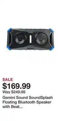 Gemini Sound SoundSplash Floating Bluetooth Speaker with Beat Synced LED Party Lighting