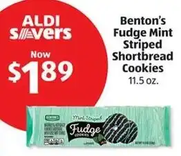 Aldi Benton's Fudge Mint Striped Shortbread Cookies offer