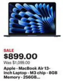 Best Buy Apple - MacBook Air 13- inch Laptop - M3 chip - 8GB Memory - 256GB... offer