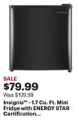 Best Buy Insignia™ - 1.7 Cu. Ft. Mini Fridge with ENERGY STAR Certification... offer