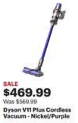 Best Buy Dyson V11 Plus Cordless Vacuum - Nickel/Purple offer