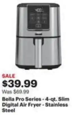 Best Buy Bella Pro Series - 4-qt. Slim Digital Air Fryer - Stainless Steel offer