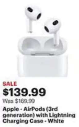Best Buy Apple AirPods (3rd generation) with Lightning Charging Case - White offer