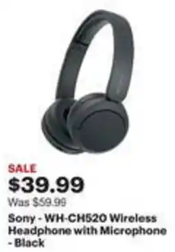 Best Buy Sony-WH-CH520 Wireless Headphone with Microphone -Black offer