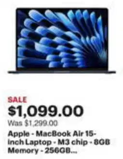 Best Buy Apple - MacBook Air 15- Inch Laptop - M3 chip - 8GB Memory-256GB... offer