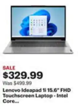 Best Buy Lenovo Ideapad 1i 15.6" FHD Touchscreen Laptop - Intel Core... offer