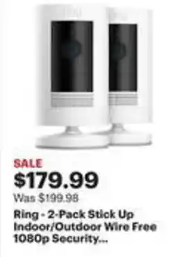 Best Buy Ring-2-Pack Stick Up Indoor/Outdoor Wire Free 1080p Security….. offer
