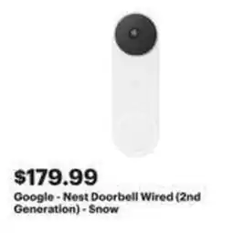 Best Buy Google - Nest Doorbell Wired (2nd Generation) - Snow offer