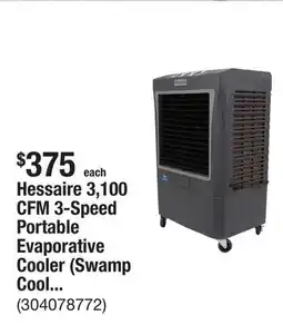 The Home Depot Hessaire 3,100 CFM 3-Speed Portable Evaporative Cooler (Swamp Cooler) for 950 sq. ft offer