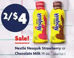 Family Dollar Nestlé Nesquik Strawberry or Chocolate Milk offer