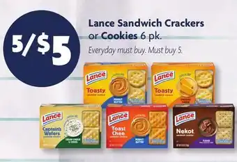 Family Dollar Lance Sandwich Crackers or Cookies offer