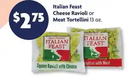 Family Dollar Italian Feast Cheese Ravioli or Meat Tortellini offer
